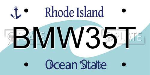 BMW35T Rhode Island License Plate