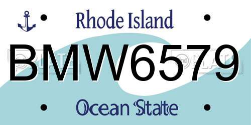 BMW6579 Rhode Island License Plate