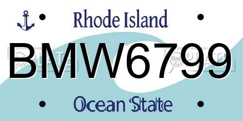 BMW6799 Rhode Island License Plate