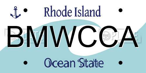BMWCCA Rhode Island License Plate