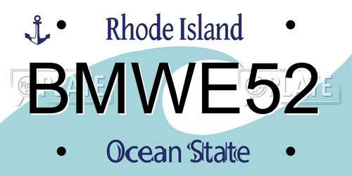 BMWE52 Rhode Island License Plate