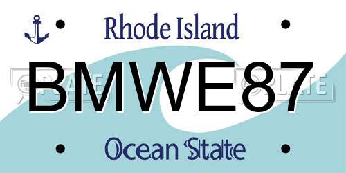 BMWE87 Rhode Island License Plate