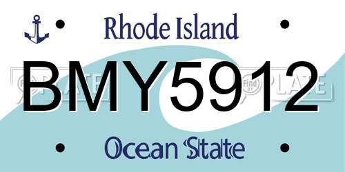 BMY5912 Rhode Island License Plate