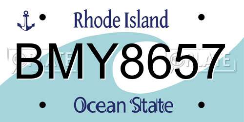 BMY8657 Rhode Island License Plate