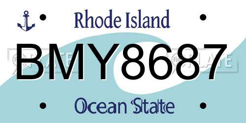 BMY8687 Rhode Island License Plate