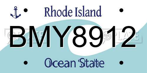 BMY8912 Rhode Island License Plate
