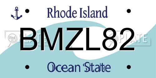 BMZL82 Rhode Island License Plate