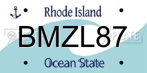 BMZL87 Rhode Island License Plate