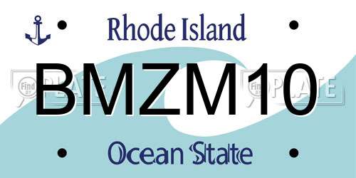 BMZM10 Rhode Island License Plate