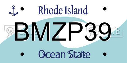 BMZP39 Rhode Island License Plate