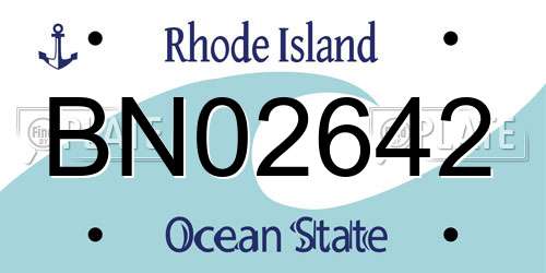 BN02642 Rhode Island License Plate