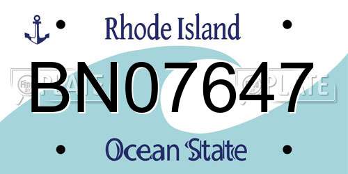 BN07647 Rhode Island License Plate
