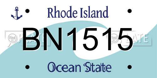 BN1515 Rhode Island License Plate