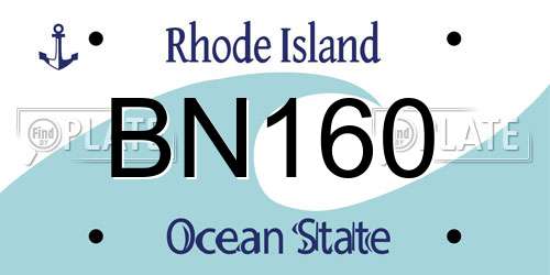 BN160 Rhode Island License Plate