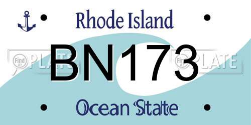 BN173 Rhode Island License Plate