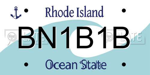 BN1B1B Rhode Island License Plate
