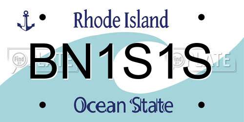 BN1S1S Rhode Island License Plate
