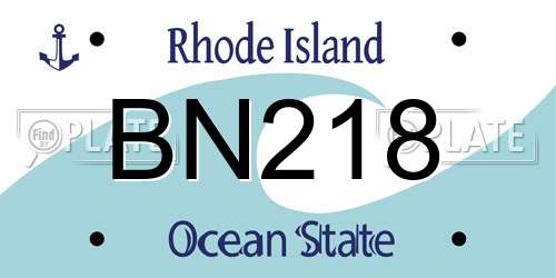 BN218 Rhode Island License Plate