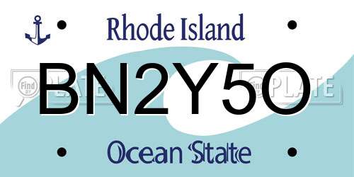 BN2Y5O Rhode Island License Plate