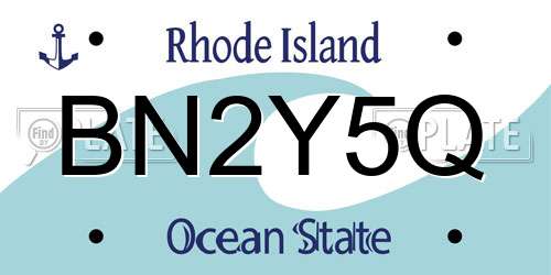 BN2Y5Q Rhode Island License Plate