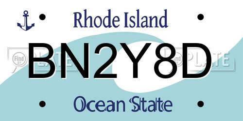 BN2Y8D Rhode Island License Plate