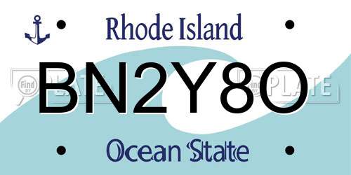 BN2Y8O Rhode Island License Plate