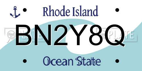 BN2Y8Q Rhode Island License Plate