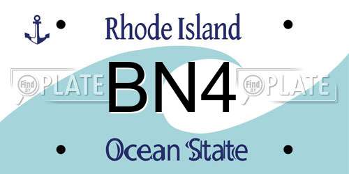 BN4 Rhode Island License Plate