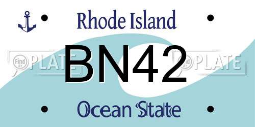 BN42 Rhode Island License Plate
