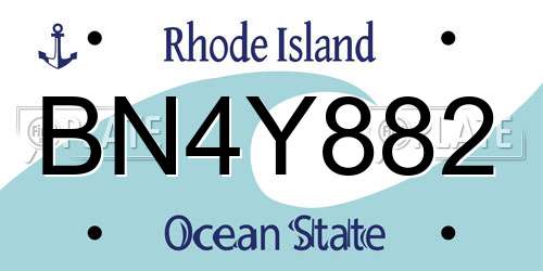 BN4Y882 Rhode Island License Plate