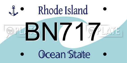 BN717 Rhode Island License Plate