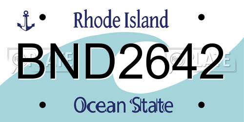 BND2642 Rhode Island License Plate