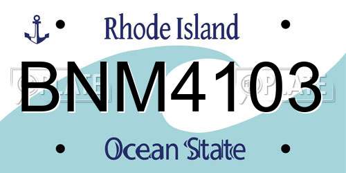 BNM4103 Rhode Island License Plate