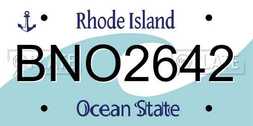 BNO2642 Rhode Island License Plate
