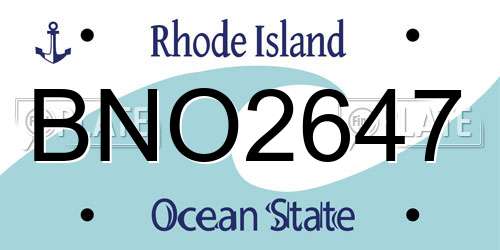 BNO2647 Rhode Island License Plate