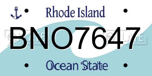 BNO7647 Rhode Island License Plate