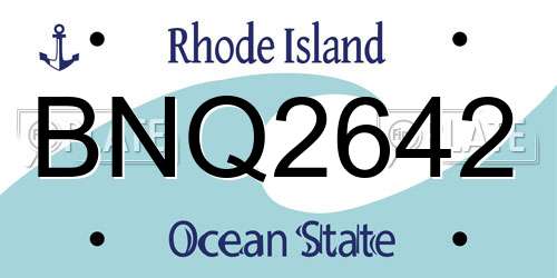 BNQ2642 Rhode Island License Plate