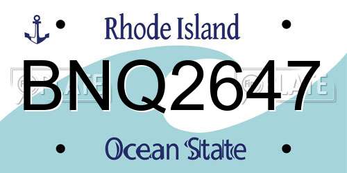 BNQ2647 Rhode Island License Plate