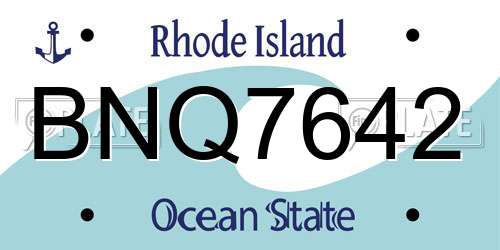 BNQ7642 Rhode Island License Plate
