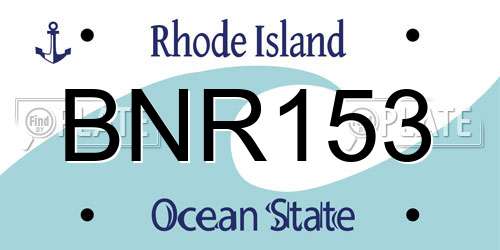 BNR153 Rhode Island License Plate