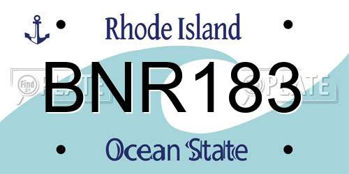 BNR183 Rhode Island License Plate
