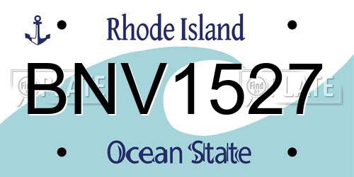 BNV1527 Rhode Island License Plate