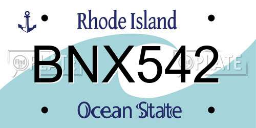 BNX542 Rhode Island License Plate