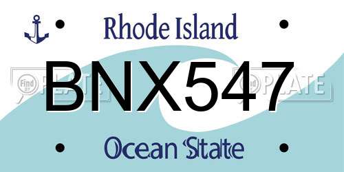BNX547 Rhode Island License Plate