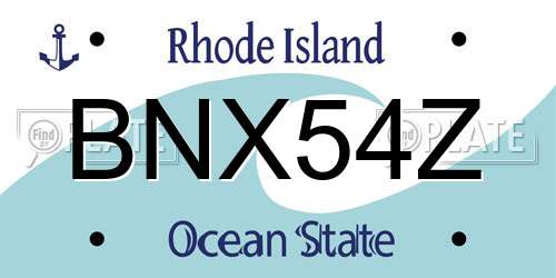 BNX54Z Rhode Island License Plate