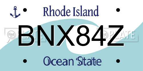 BNX84Z Rhode Island License Plate