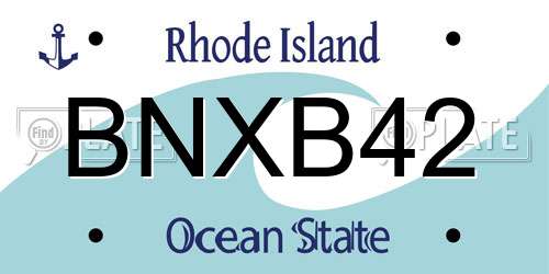 BNXB42 Rhode Island License Plate