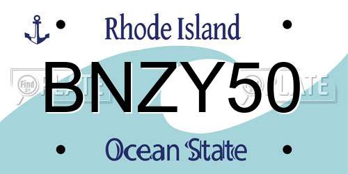 BNZY50 Rhode Island License Plate