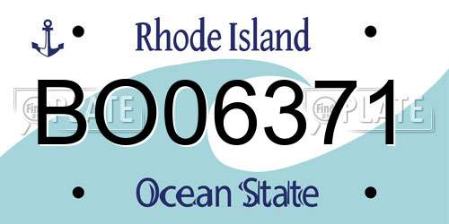 BO06371 Rhode Island License Plate