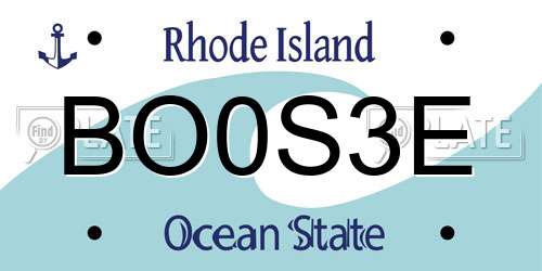 BO0S3E Rhode Island License Plate